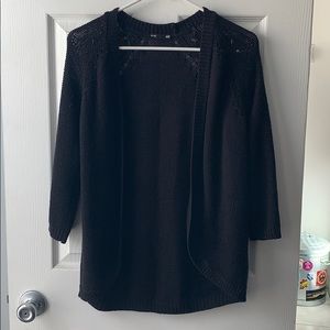Black 3/4 sleeve cardigan